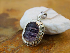 Amethyst Buddha Pendant