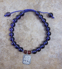 Amethyst and Lotus Wrist Mala