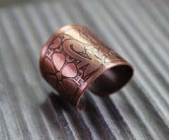 Adjustable Recycled Copper Lotus Ring