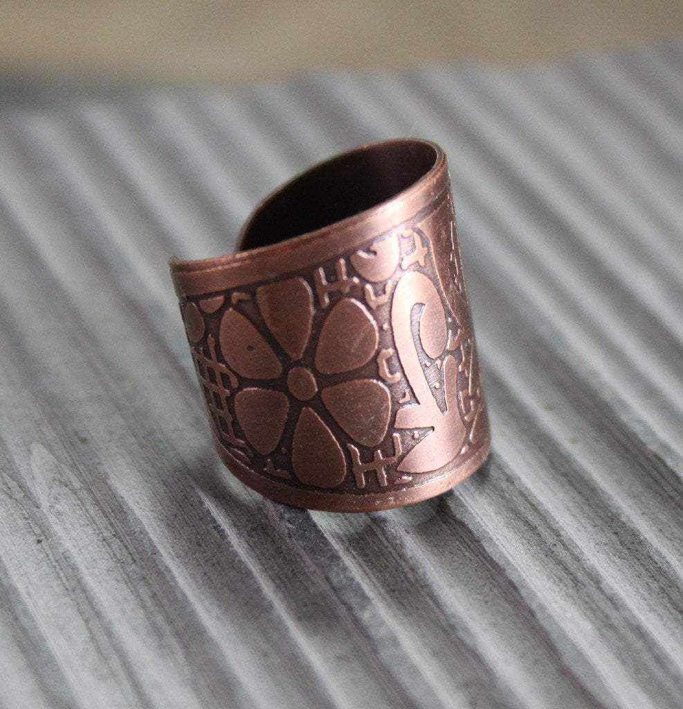 Adjustable Recycled Copper Lotus Ring