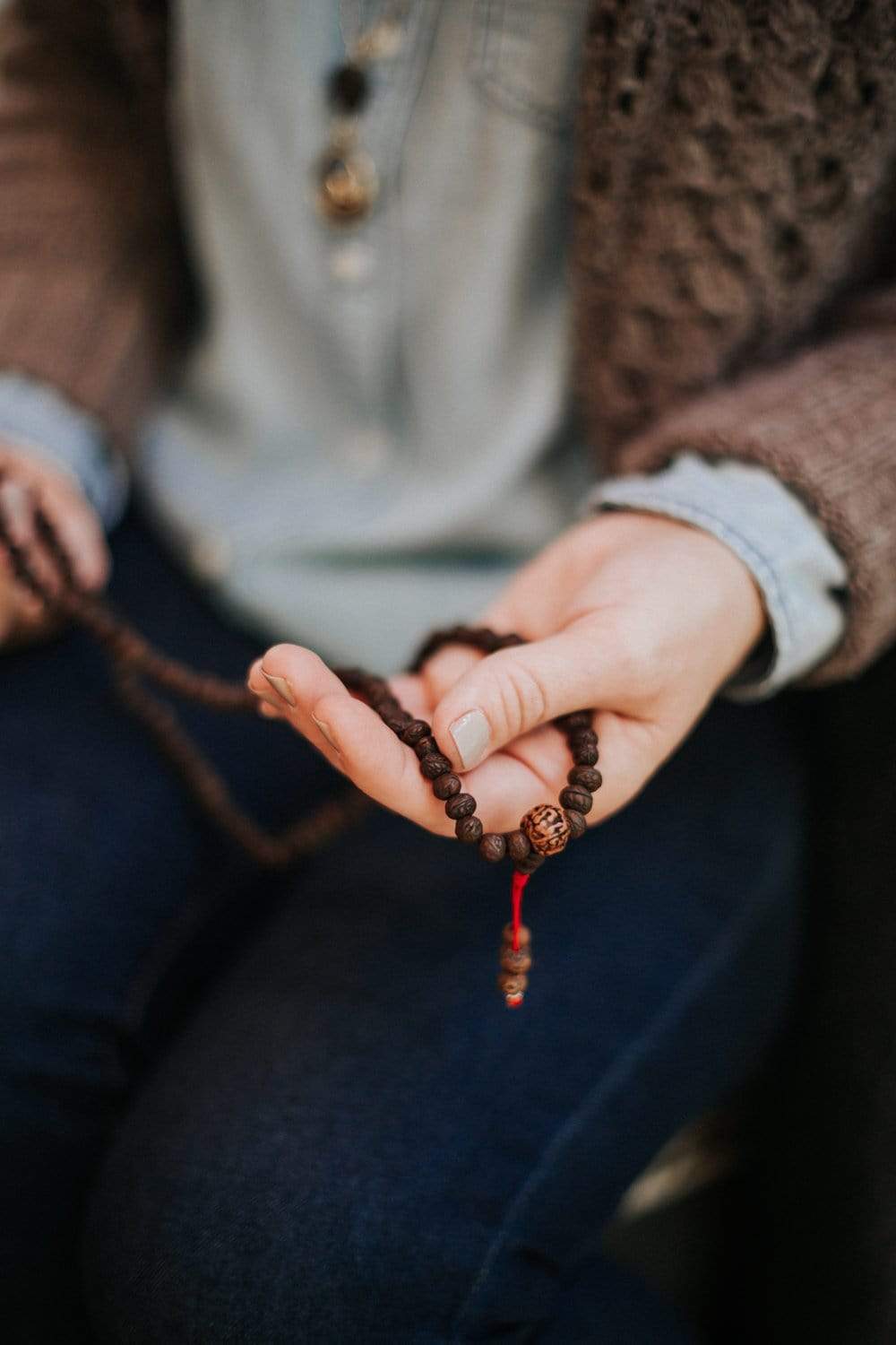 108 Bead Dark Raktu Prayer Mala