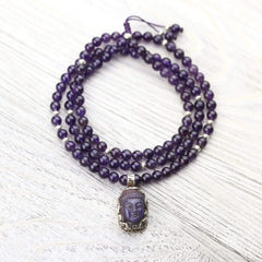 Amethyst Buddha Meditation Mala