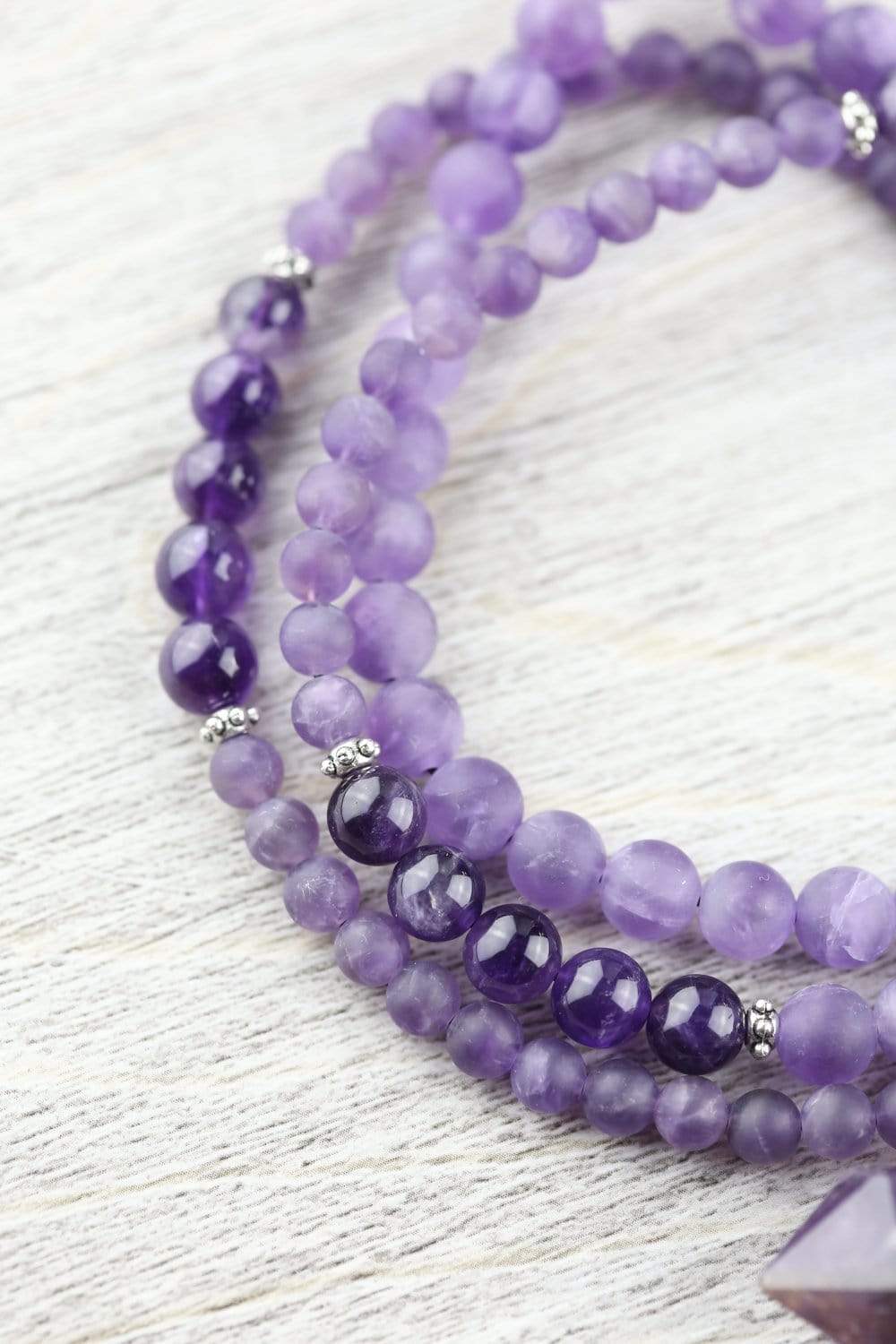 Amethyst Hexagonal Gemstone Mala