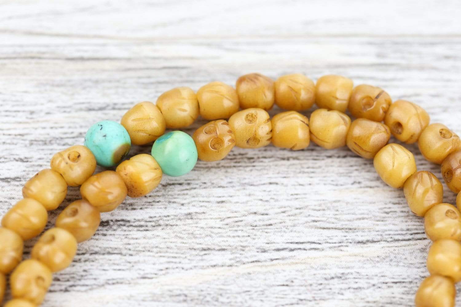 Antique Hand Carved Skull Mala