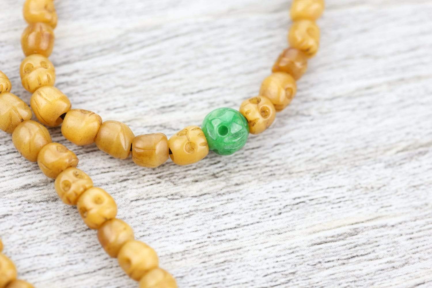Antique Hand Carved Skull Mala