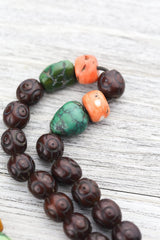 Antique Rudraksha and Stone Nomad Mala