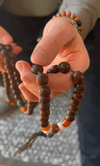 Antique Rudraksha and Stone Nomad Mala