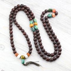 Antique Rudraksha and Stone Nomad Mala