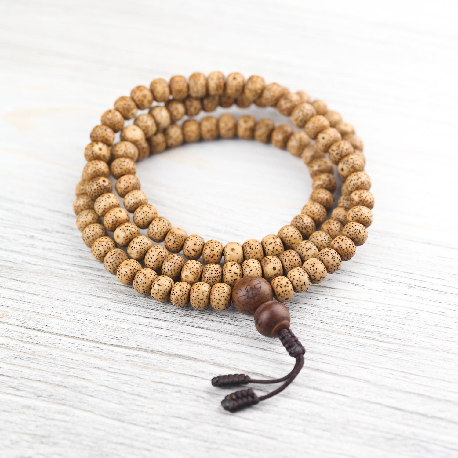 Anxiety-Relieving Lotus Seed Mala & Bracelet Set