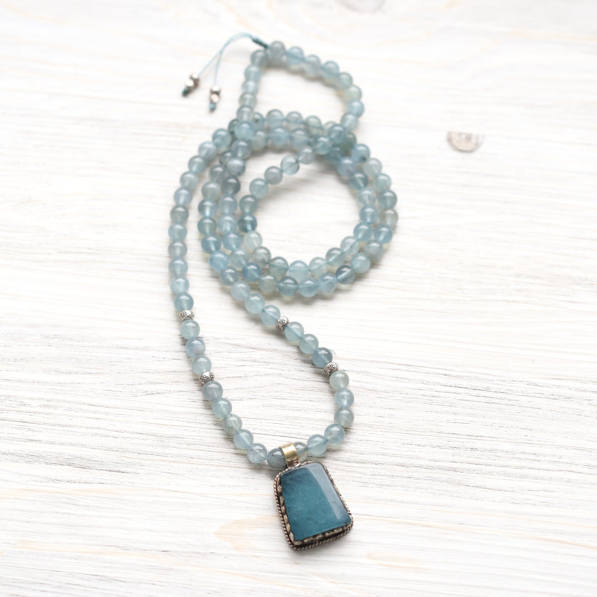 Aquamarine Serenity Mala & Bracelet Set