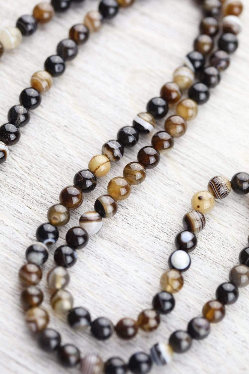 108 Bead Striped Agate Mala