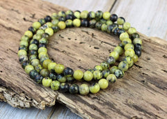 108 Bead Yellow Turquoise Stretchy Mala