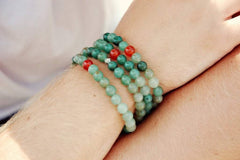 Aventurine 108 Mala with Carnelian