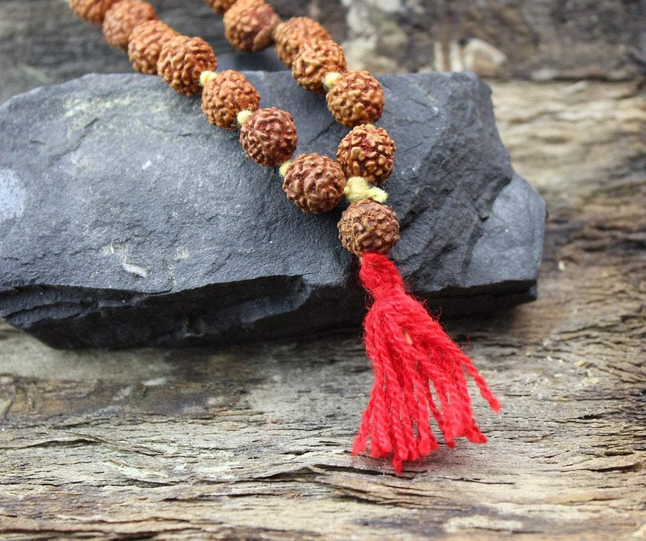 9mm Rudraksha Bead Knotted Mala