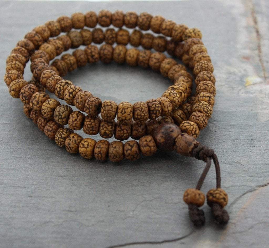 108 Bead Tibetan Sanded Rudraksha Mala