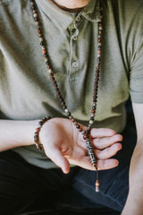 9 Eye Dzi Astrology & Petrified Wood Mala