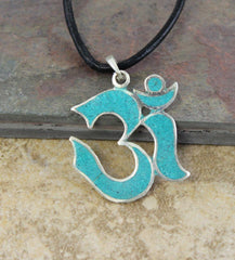All Turquoise Om Pendant