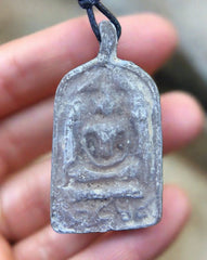 Antiqued Oxidized Thai Buddha Pendant