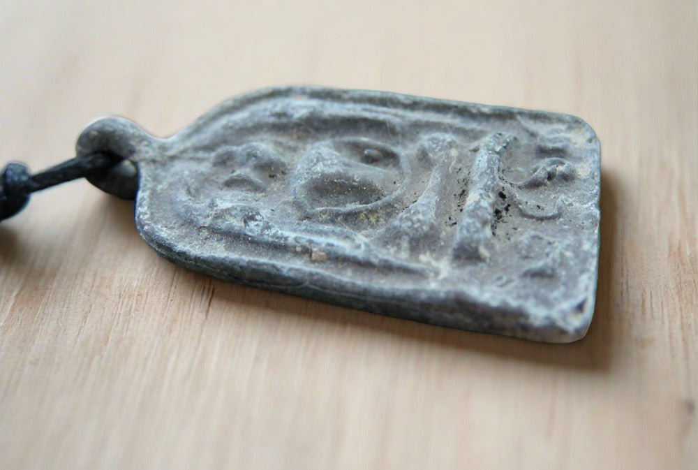 Antiqued Oxidized Thai Buddha Pendant