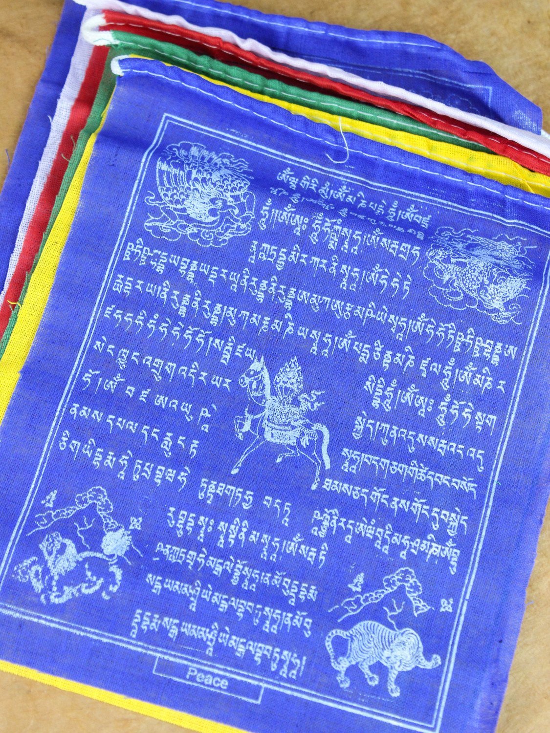 5 Roll Set of Mixed Deity Tibetan Prayer Flags