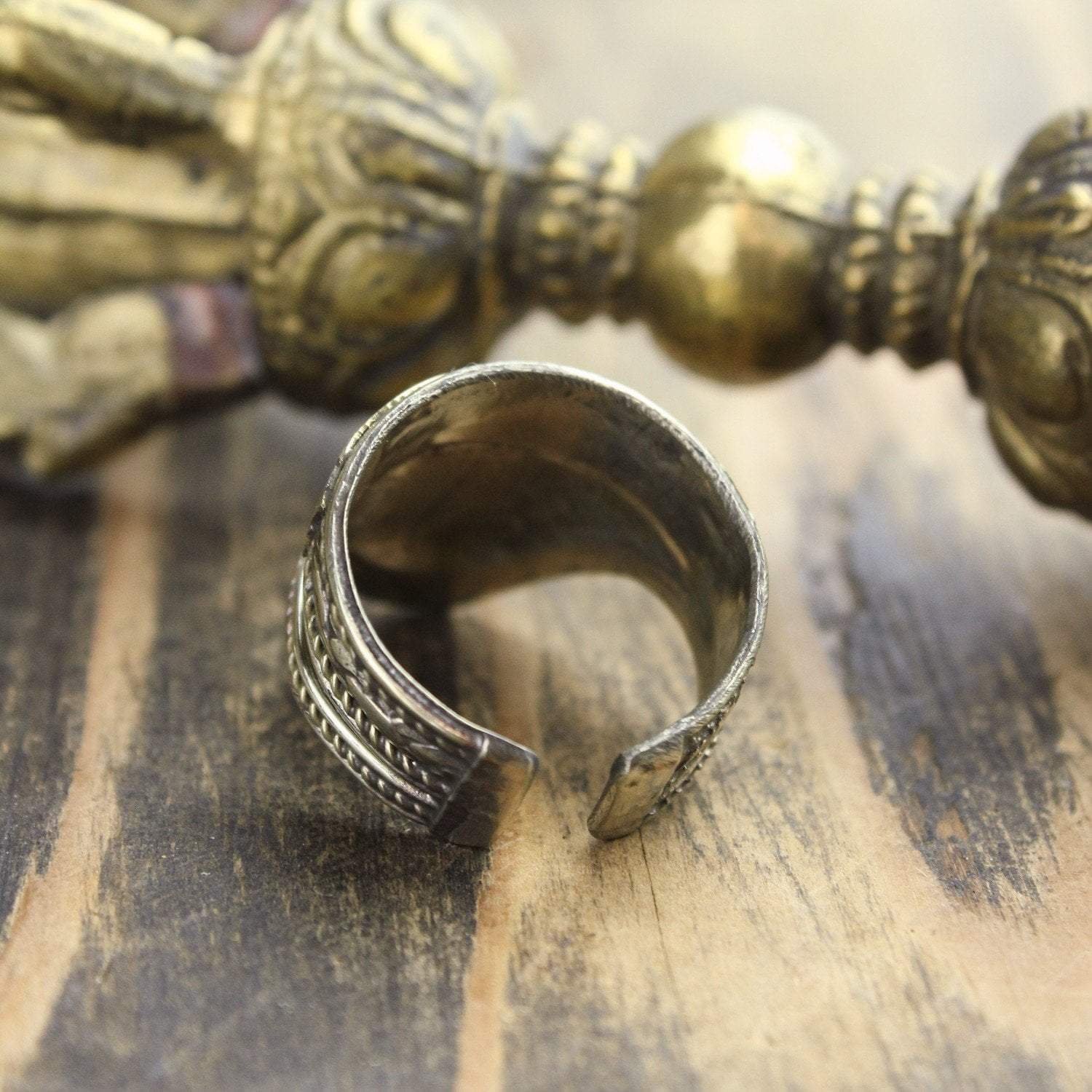 Adjustable Mantra Shield Ring