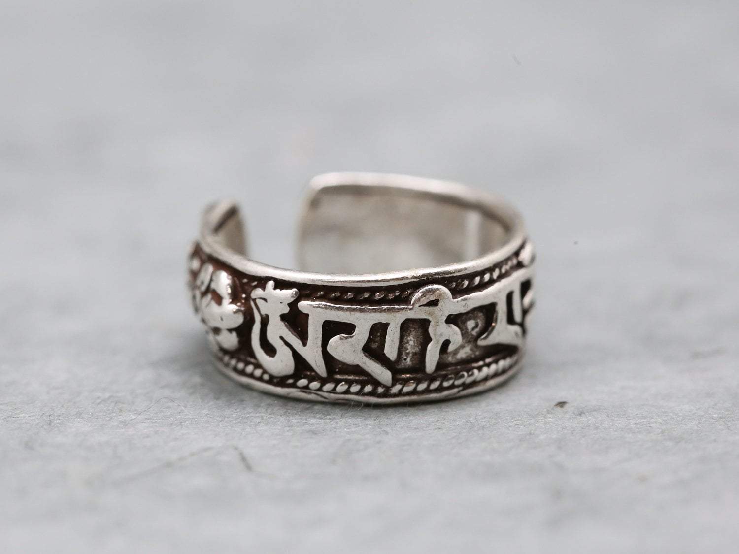 Adjustable Om Mani Ring