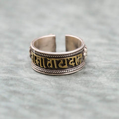 Adjustable Om Mani Ring