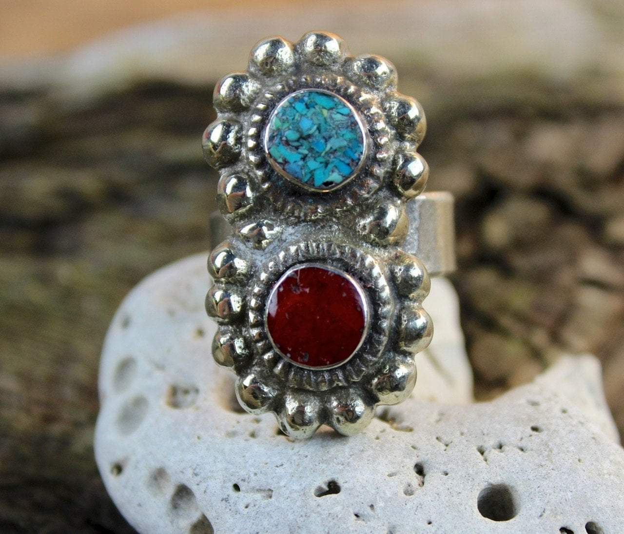Adjustable Dual Stone Ring