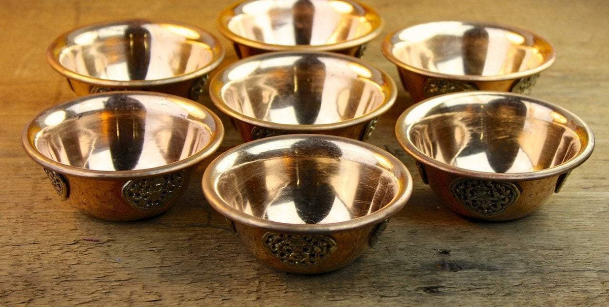 4" Copper Medallion Offering Bowls