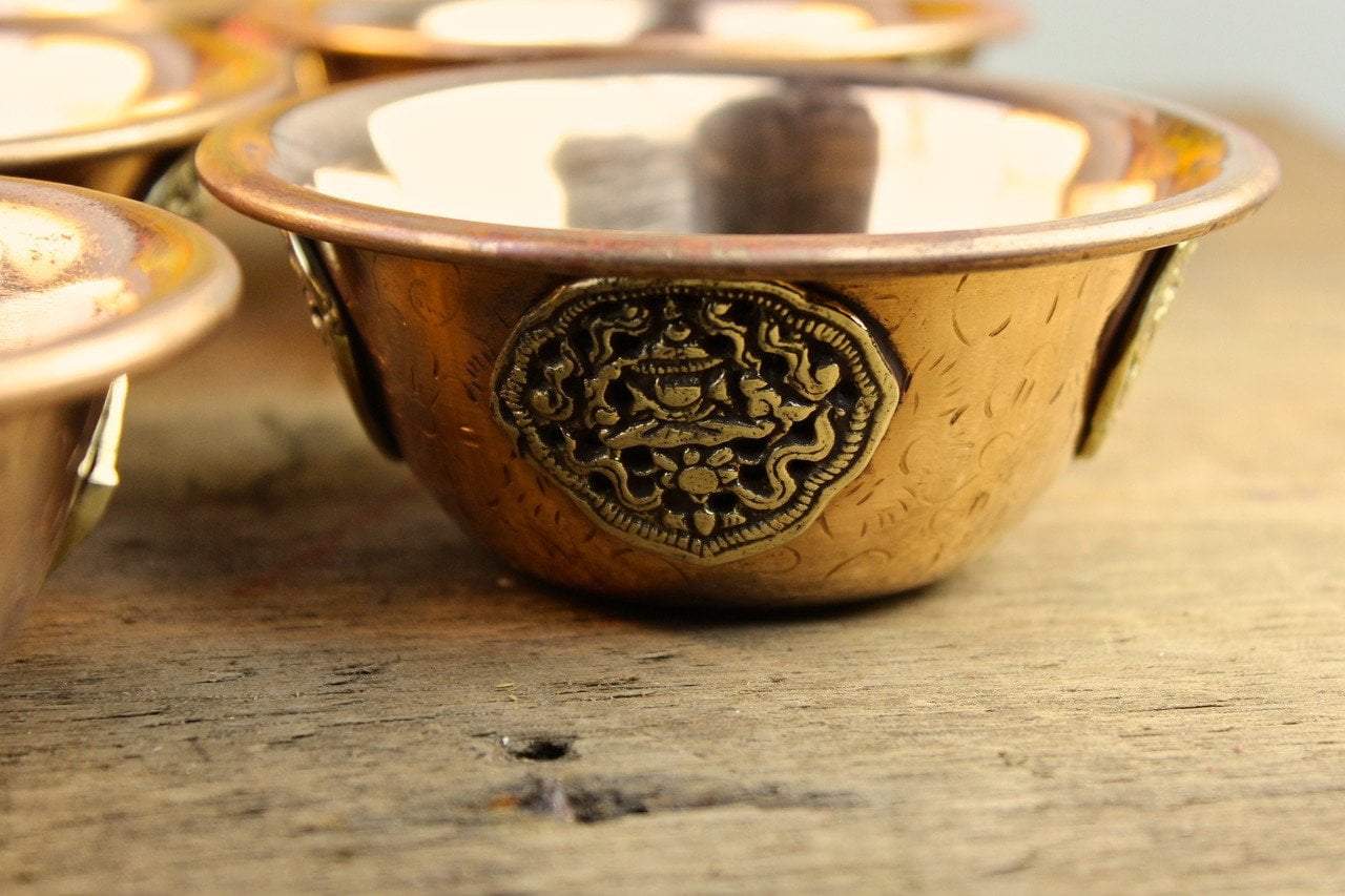 4" Copper Medallion Offering Bowls