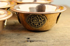 4" Copper Medallion Offering Bowls