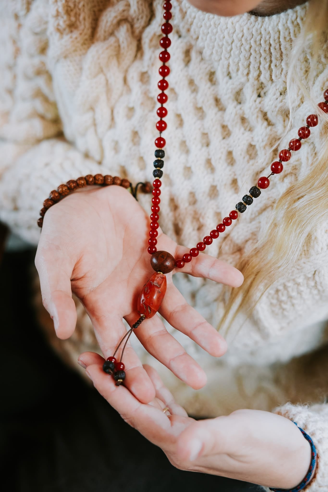 Ancient Fire Blood Lotus Carnelian Mala