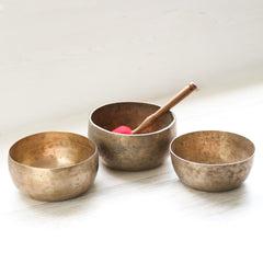 Antique Thado Singing Bowl Set of 3 - Empower & Evolve