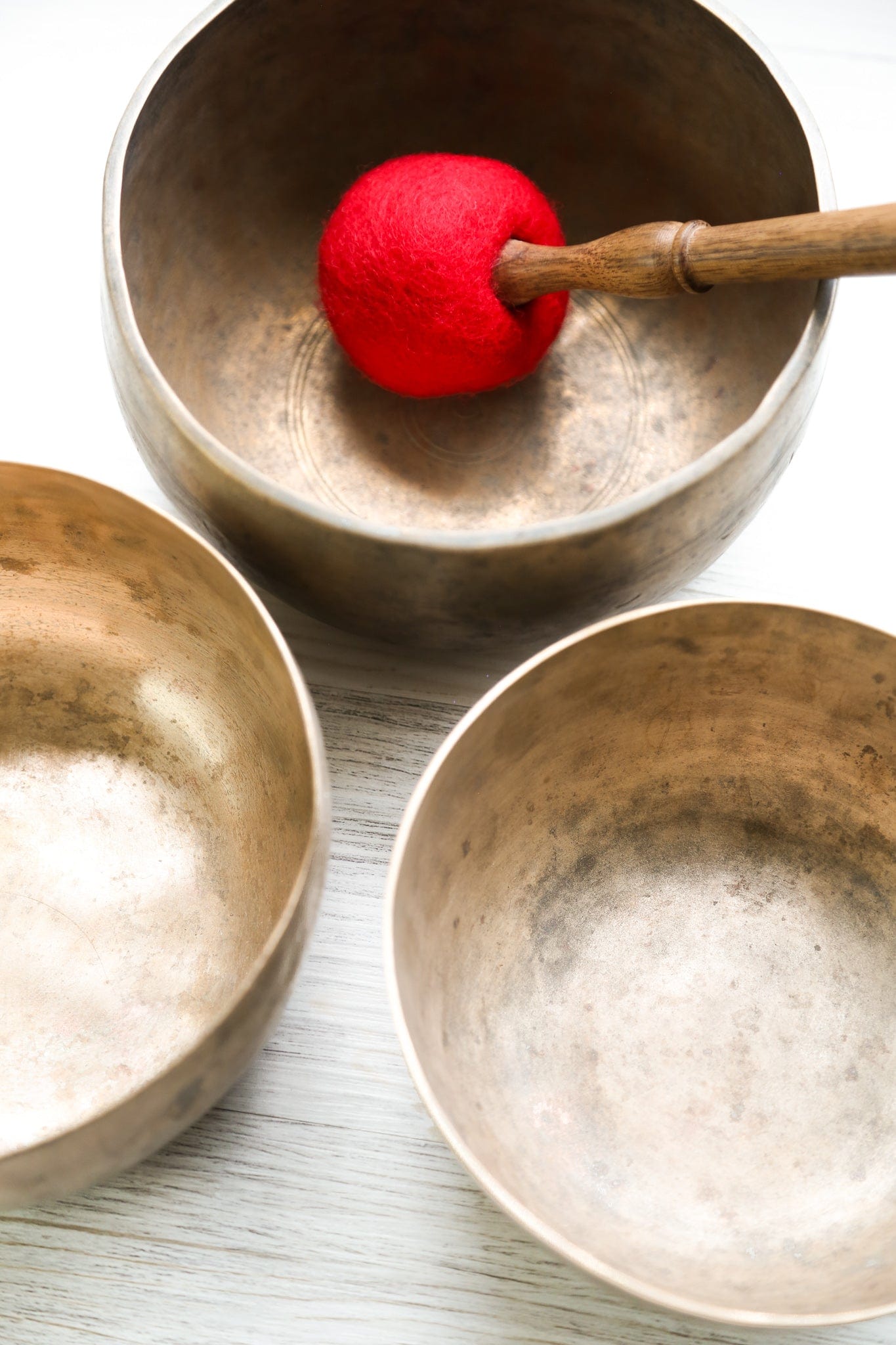 Antique Thado Singing Bowl Set of 3 - Empower & Evolve