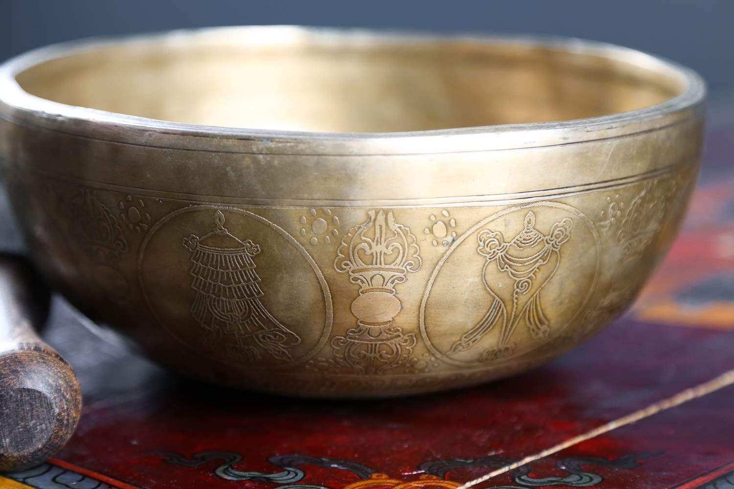 Auspicious Symbols Etched Lingham Bowl