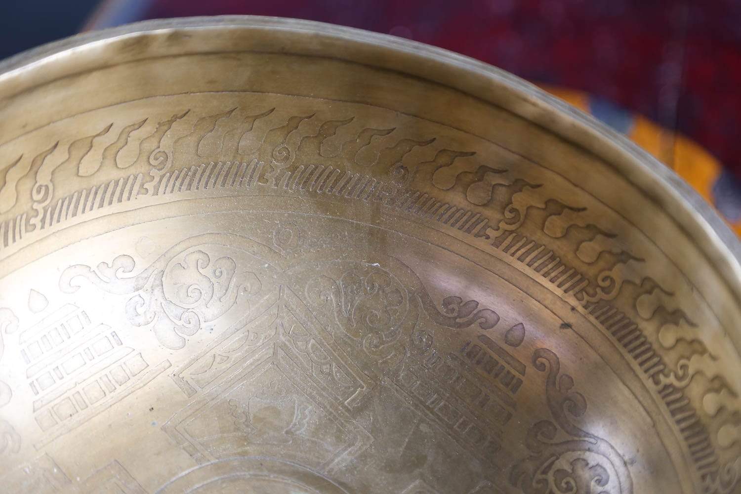 Auspicious Symbols Etched Lingham Bowl