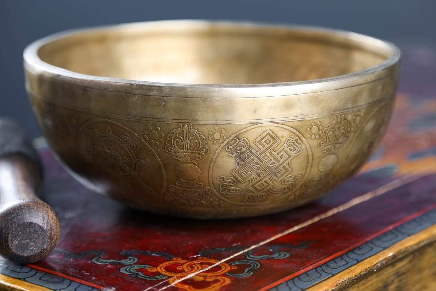 Auspicious Symbols Etched Lingham Bowl