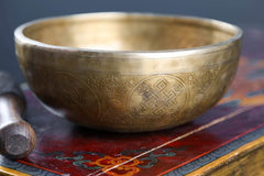 Auspicious Symbols Etched Lingham Bowl
