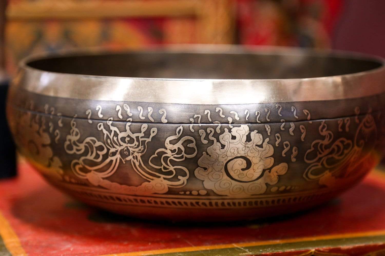 Auspicious Symbols Etched Singing Bowl