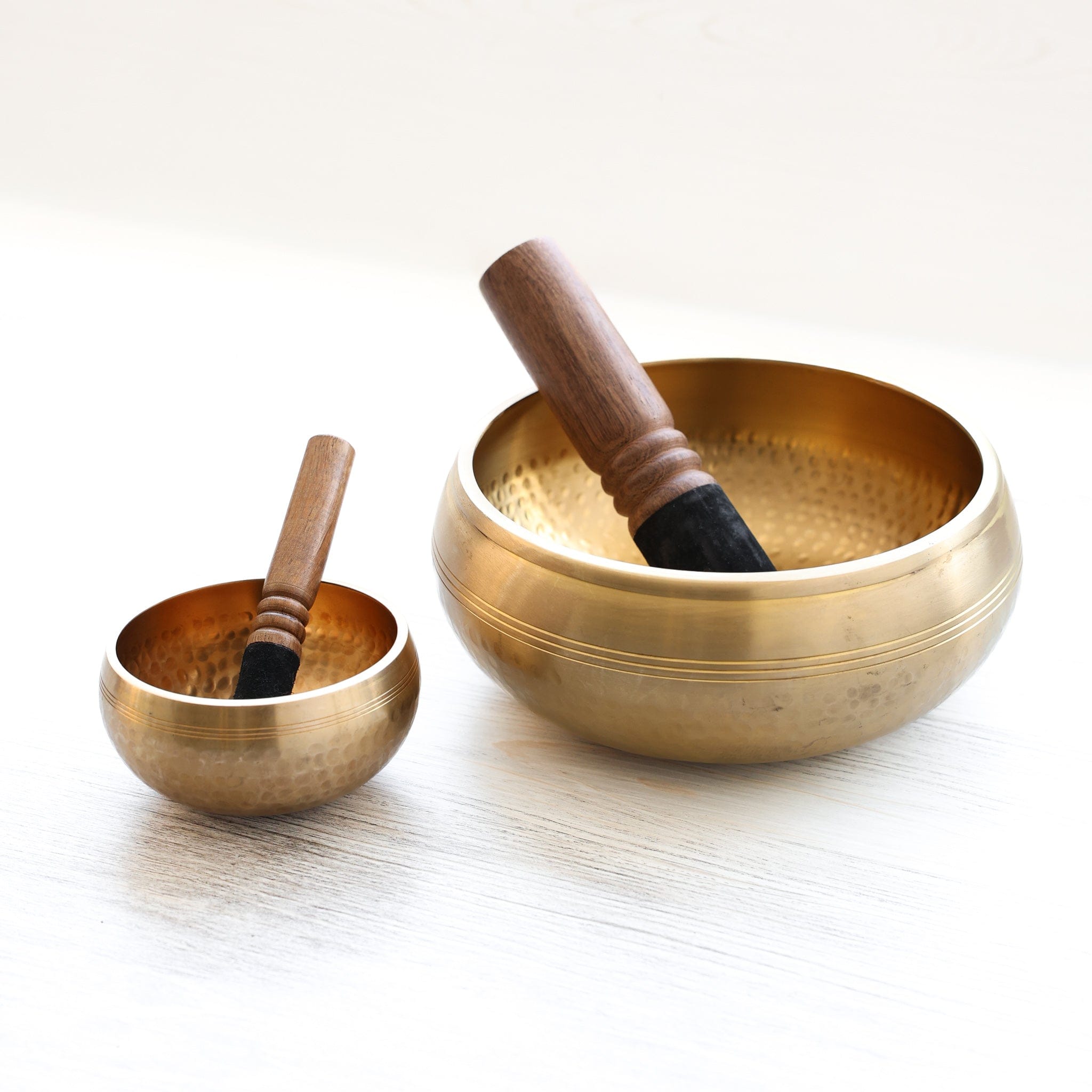Authentic Hand-Hammered Tibetan Singing Bowl Set