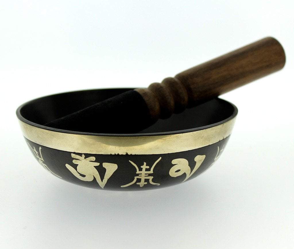 5 Inch Black Om Mani Bowl