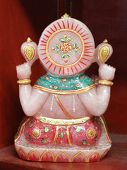 Amazing Rose Quartz Ganesh Statue