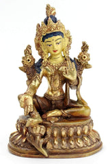 4 Inch Bronze Green Tara Statue
