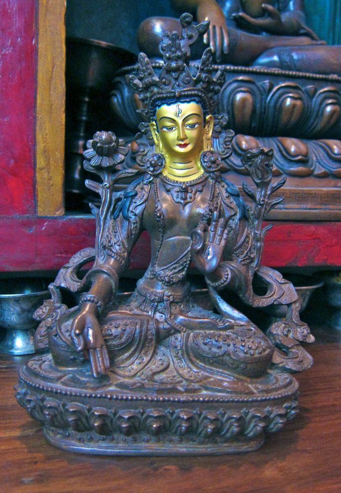 8 inch Copper Wrapped White Tara Statue