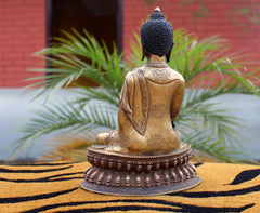Auspicious Astamangal  Carving Bronze  Medicine Buddha  Statue 8 inch