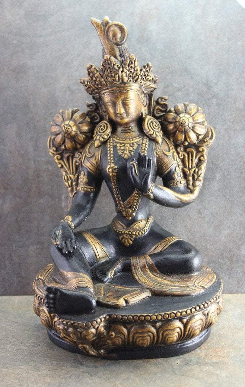 9 Inch Ceramic Green Tara Statue