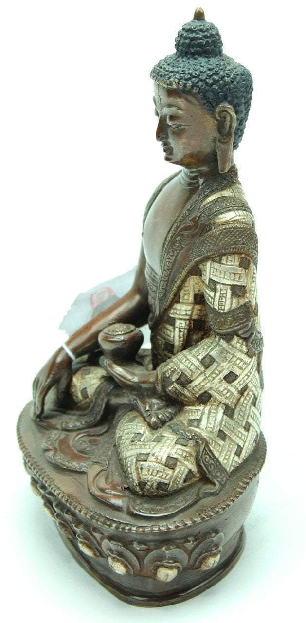 8 Inch Shakyamuni Bronze and Silver Statue