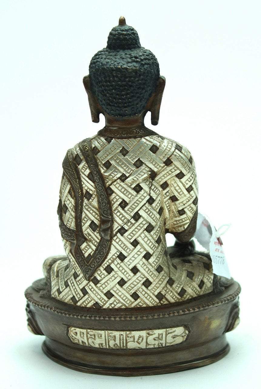 8 Inch Shakyamuni Bronze and Silver Statue