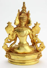 6 Inch Gold Plated White Tara Statue