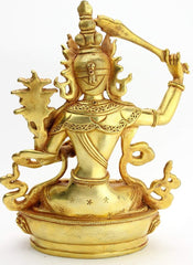 9 Inch Gold Plated Manjushri Statue